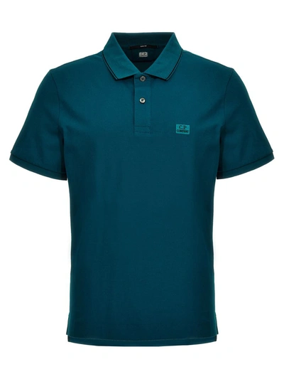 Shop C.p. Company Logo Embroidery Polo Shirt In Blue