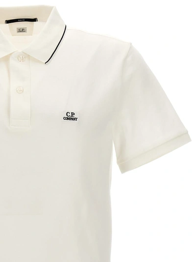 Shop C.p. Company Logo Embroidery Polo Shirt In White