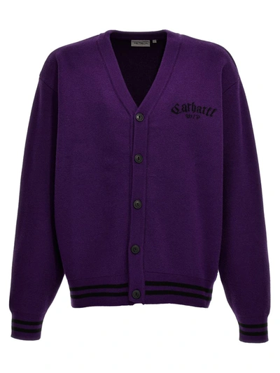 Shop Carhartt Wip 'onyx' Cardigan In Purple