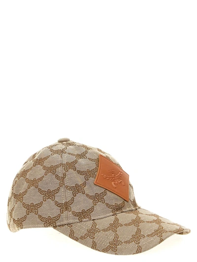 Mcm Embroidered Polyester Blend Baseball Cap In Brown