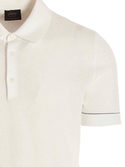 Shop Brioni Cotton Polo Shirt In White