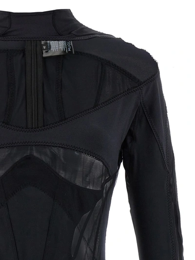 Shop Mugler 'multi-layer Lingerie' Bodysuit In Black
