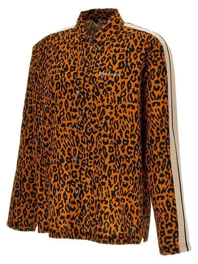 Palm Angels Cheetah Track Shirt And Blouse Multicolor In Multicolor