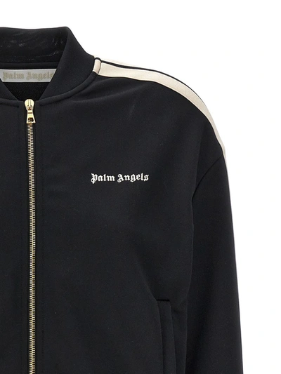 Shop Palm Angels 'classic Track' Sweatshirt In White/black