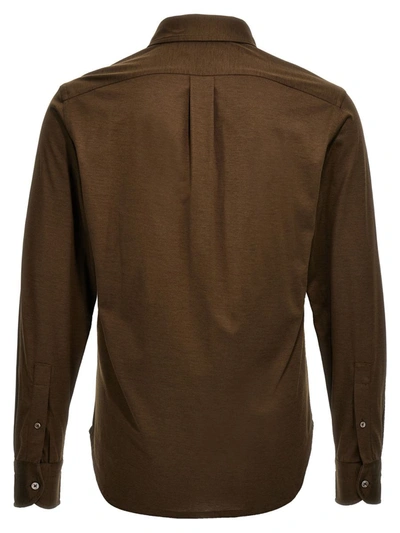 Shop Tom Ford Silk Blend Shirt In Brown