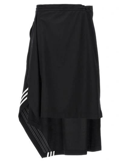 Shop Y-3 Adidas Asymmetrical Skirt In Black