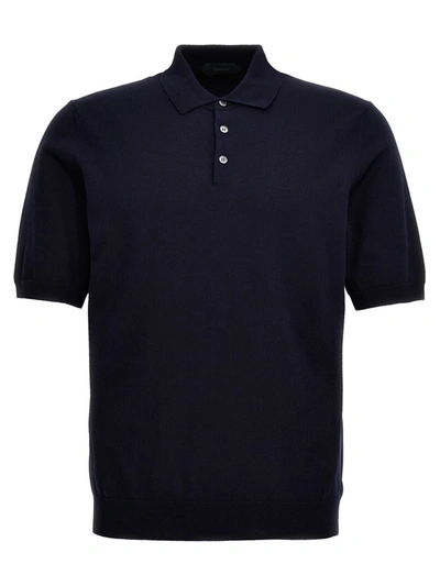 Shop Zanone Cotton Polo Shirt In Blue