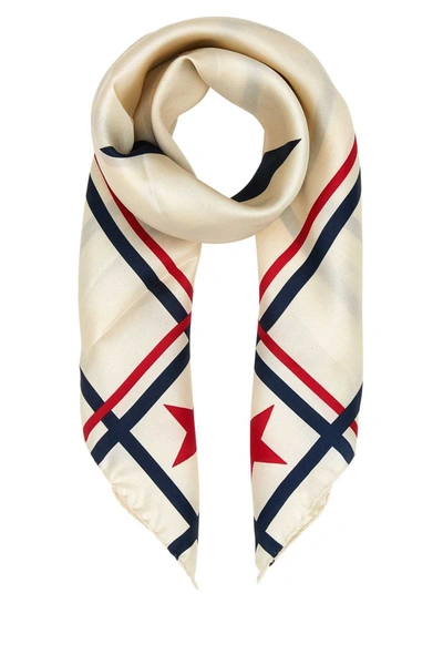 Shop Golden Goose Scarf With Print In White