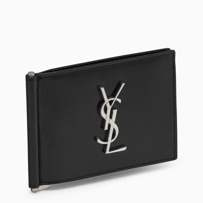 Shop Saint Laurent Cassandre Wallet With Money Holder Accessories In Black