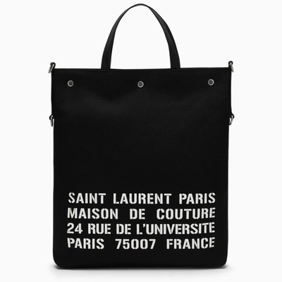 Shop Saint Laurent Tote Logo Bags In Black