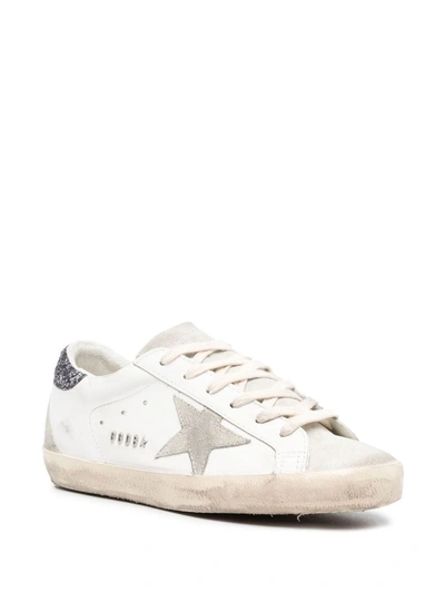 Shop Golden Goose White Leather Superstar Sneakers