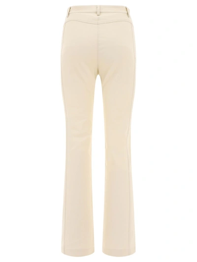 Shop Pinko Flared Tricotine Trousers In White