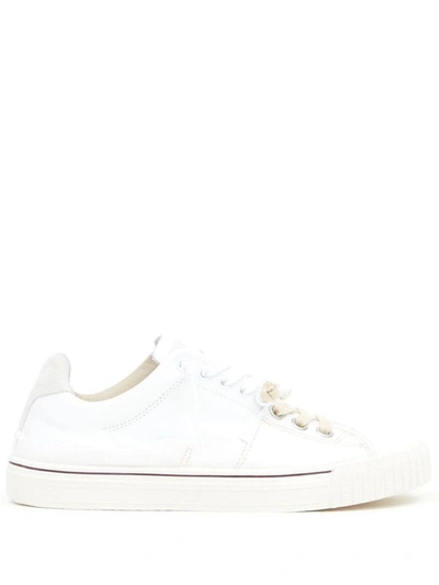 Shop Maison Margiela White New Evolution Lace-up Sneakers In Leather Woman