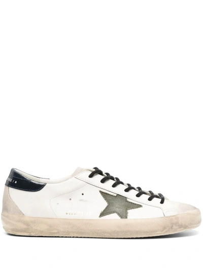 Shop Golden Goose Sneakers In White/seedpearl/green/blue