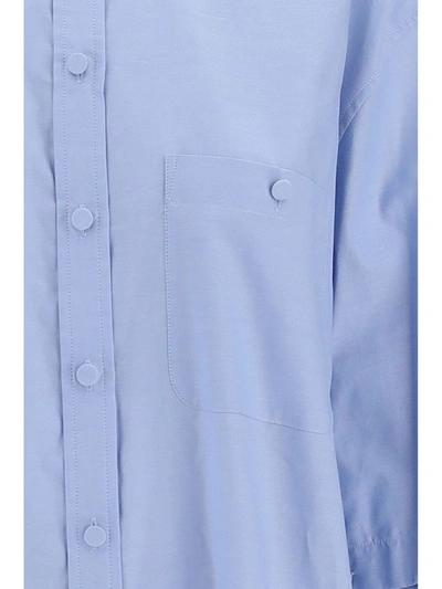 Shop Gucci Cotton-oxford Shirt In Sky Blue