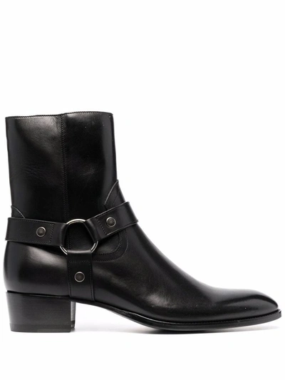 Shop Saint Laurent Boots Shoes In Black