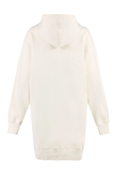 Shop Golden Goose Journey W`s Sweatshirt Hoodie Dress W/zip Golden Patch Clothing In White