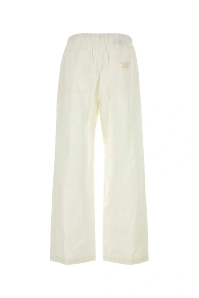 Gucci Drawstring Ruched Drill Pants In White