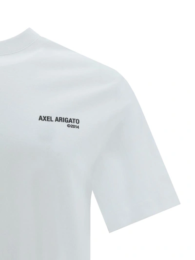 Shop Axel Arigato 'legacy' White T-shirti With Logo Lettering Print In Cotton Man