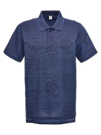 Shop Berluti 'scritto' Polo Shirt In Blue
