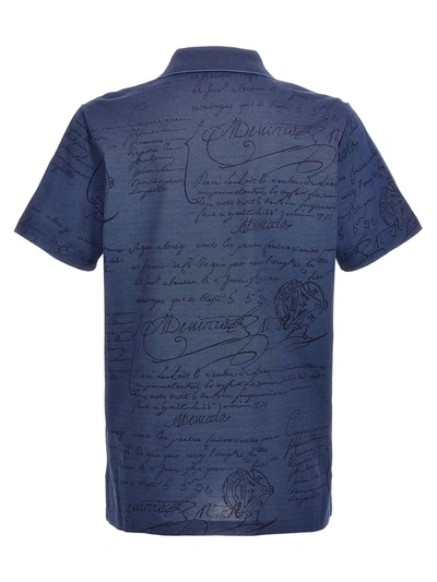 Shop Berluti 'scritto' Polo Shirt In Blue