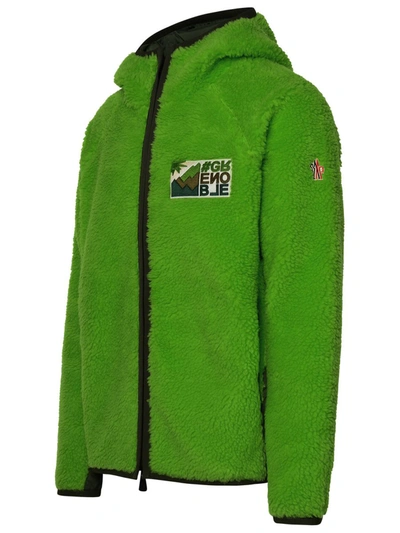 Shop Moncler Grenoble Neon Green Synthetic Fur Sweatshirt