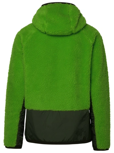 Shop Moncler Grenoble Neon Green Synthetic Fur Sweatshirt