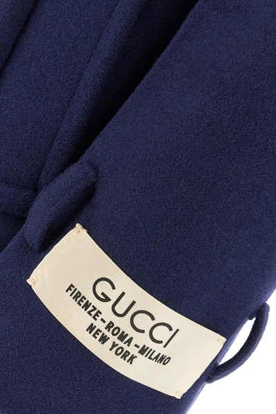 Shop Gucci Double-breasted Wool Coat In Blue