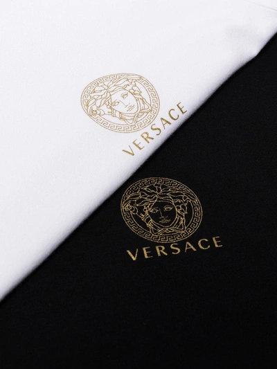 Shop Versace Black And White Cotton Blend T-shirt Set