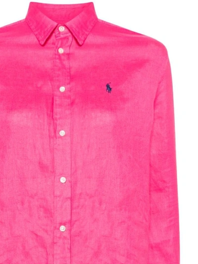 Shop Polo Ralph Lauren Shirts In Desert Pink