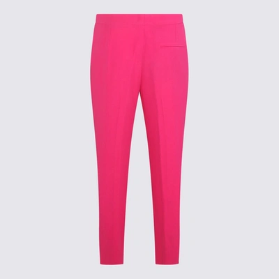 Shop Alexander Mcqueen Pink Viscose Blend Trousers In Orchid Pink