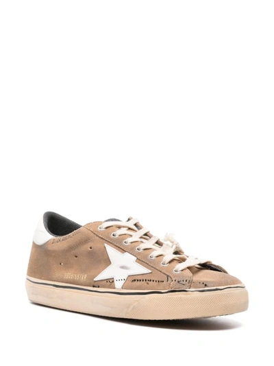 Shop Golden Goose Super Star Suede Sneakers In Tabacco/white