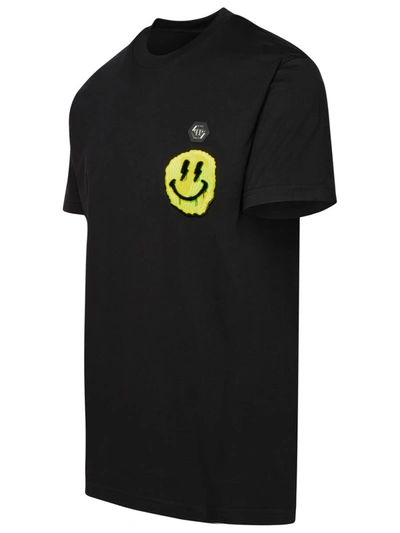 Philipp Plein Round Neck T-shirt Smile Patch In Black