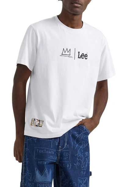 Shop Lee X Basquiat Cotton Graphic T-shirt In White