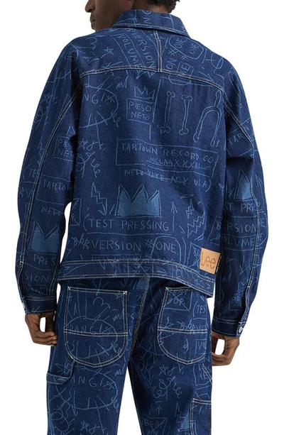 Shop Lee X Basquiat Print Denim Jacket In Rinse