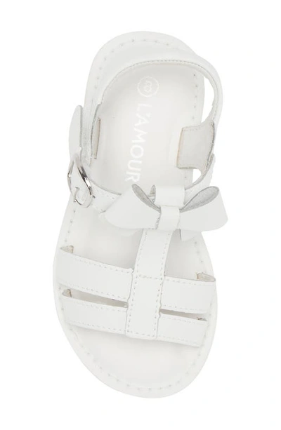 Shop L'amour Kids' Janie Bow Sandal In White