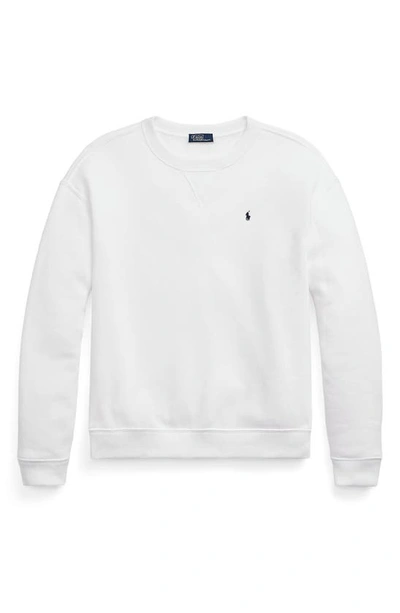 Shop Polo Ralph Lauren Arctic Fleece Sweatshirt In White