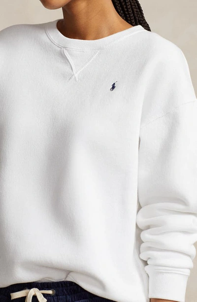 Shop Polo Ralph Lauren Arctic Fleece Sweatshirt In White