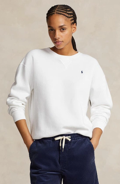 Polo Ralph Lauren Round Collar And Long-sleeved T-shirt In White