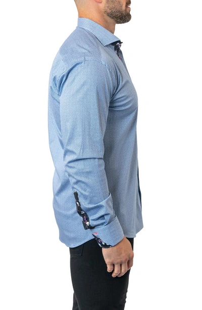 Shop Maceoo Einstein Stretchspokes 02 Blue Contemporary Fit Button-up Shirt