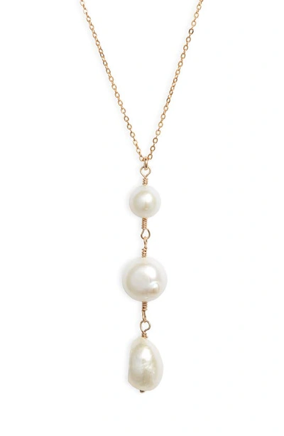 Shop Set & Stones Clove Freshwater Pearl Necklace In Gold