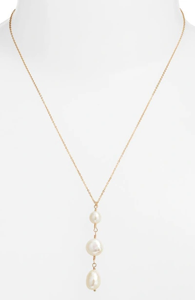 Shop Set & Stones Clove Freshwater Pearl Necklace In Gold