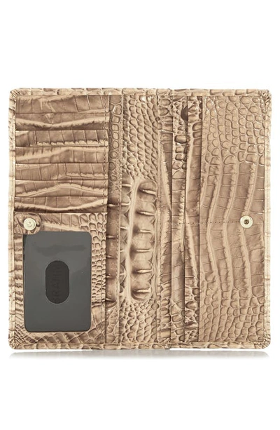 Shop Brahmin Ady Croc Embossed Leather Wallet In Sesame