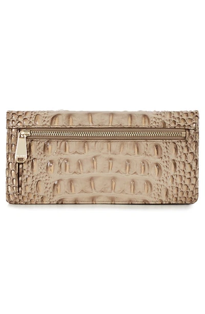 Shop Brahmin Ady Croc Embossed Leather Wallet In Sesame