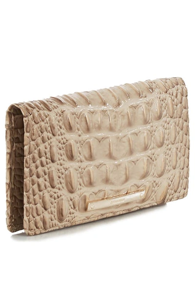 Shop Brahmin Ady Croc Embossed Leather Wallet In Sesame