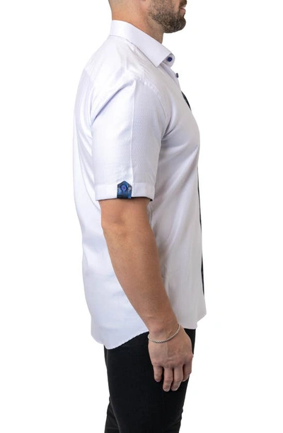 Shop Maceoo Galileo Grate 44 White Contemporary Fit Short Sleeve Button-up Shirt