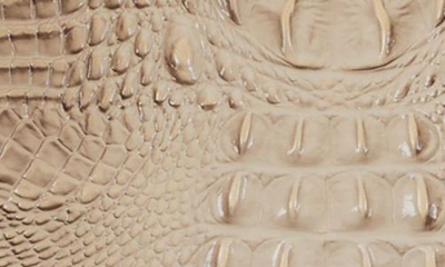 Shop Brahmin Tabitha Croc Embossed Leather Shoulder Bag In Sesame
