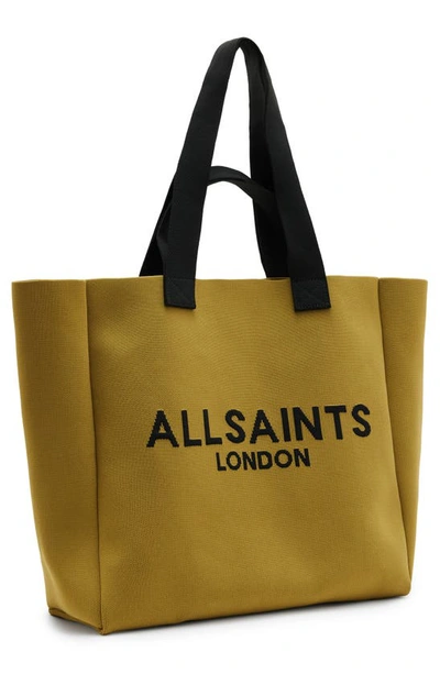 Allsaints Womens Sap Green Izzy Logo-print Recycled-polyester Tote Bag In Sap Green