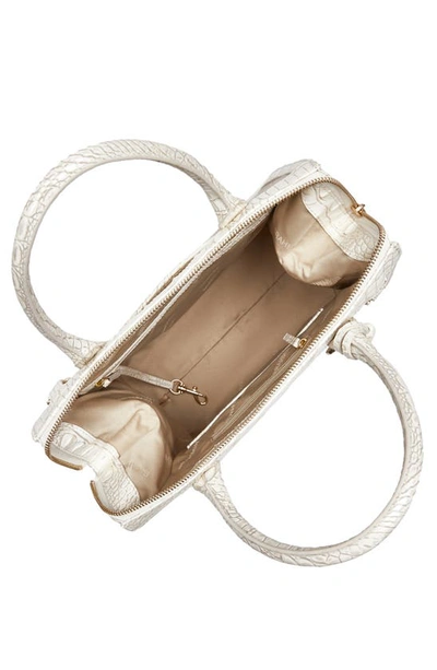 Brahmin Caroline Croc Embossed Leather Satchel In Coconut Milk