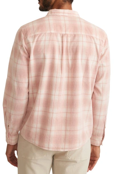 Shop Marine Layer Lightweight Plaid Corduroy Button-up Shirt In Pink Plaid